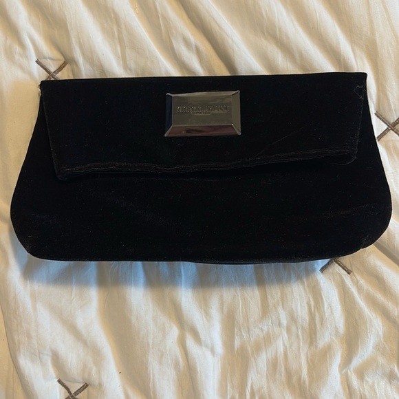 Giorgio Armani Parfums black velvet clutch/ makeup bag - Picture 1 of 4